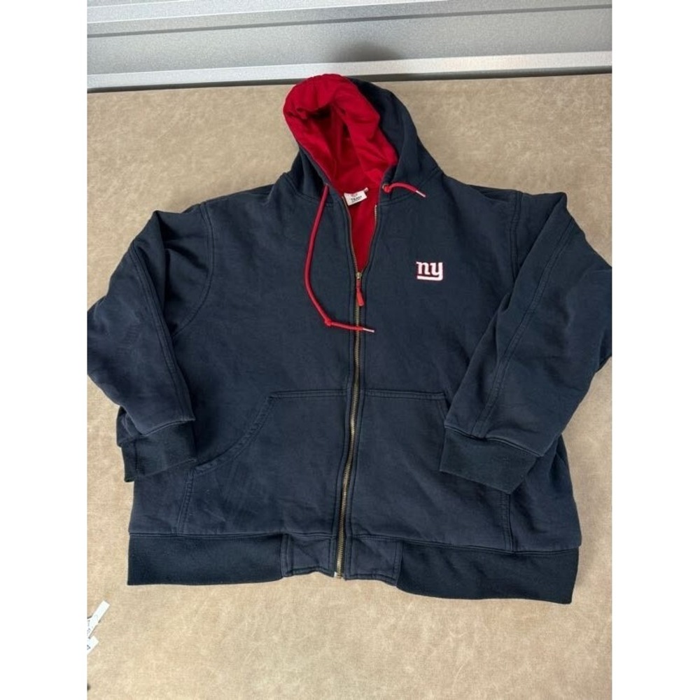 NFL Team Apparel Mens New York Giants NFL Full‎ Zip Hoodie Sweatshirt Navy XXL